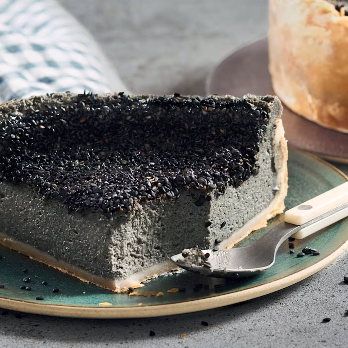 Flan au sésame noir