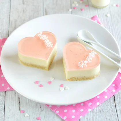 Gâteau coeur litchi et tofu soyeux