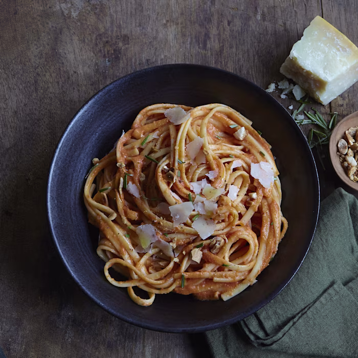 recette linguini rosso et ses amandes