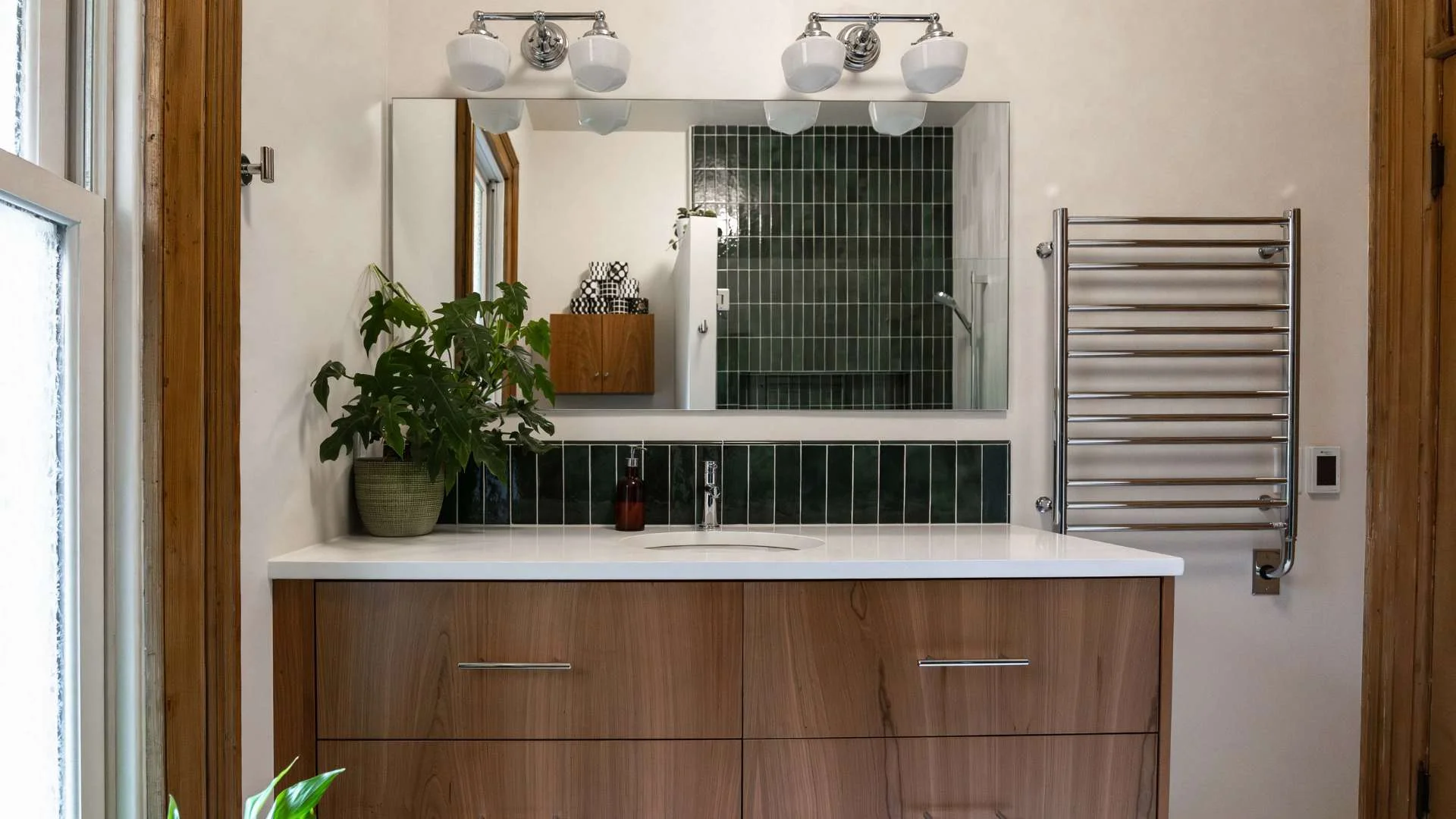Vintage-modern bathroom remodel in Portland, OR