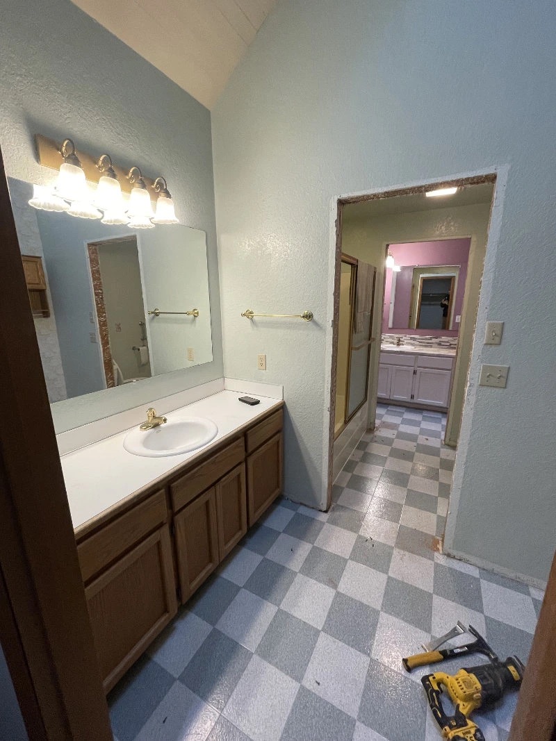 Bathroom before remodeling - outdated fixtures and design