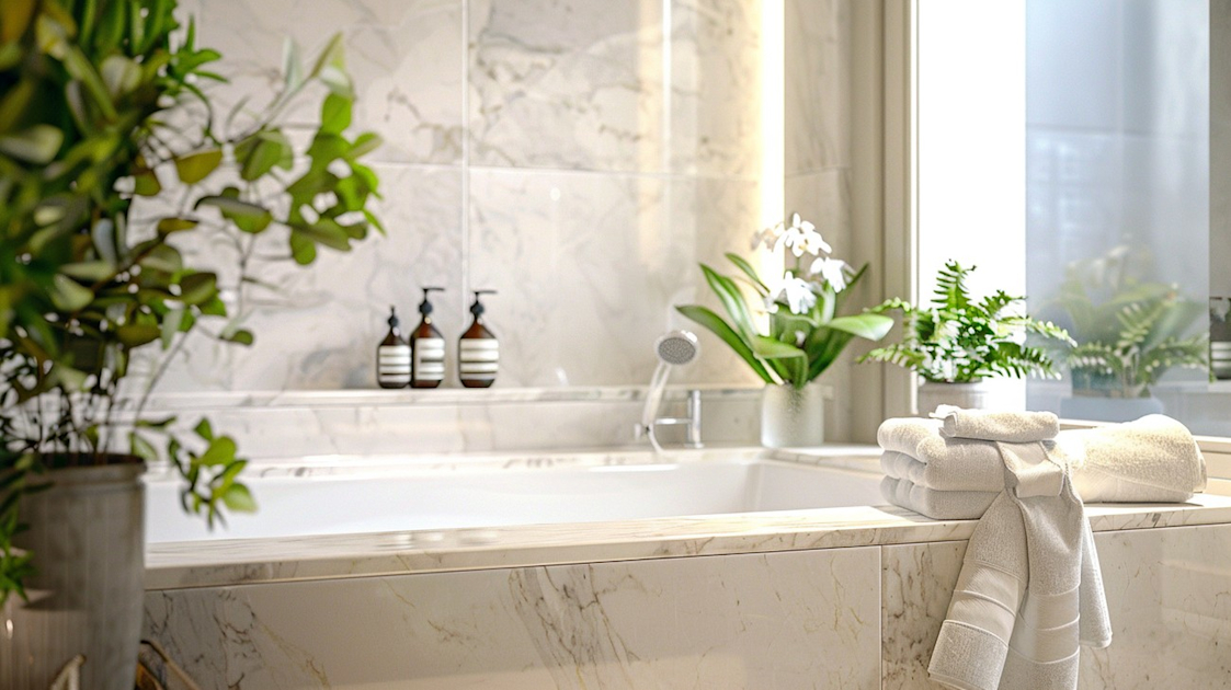 Discover the Beauty of a Marble Tile Bathtub