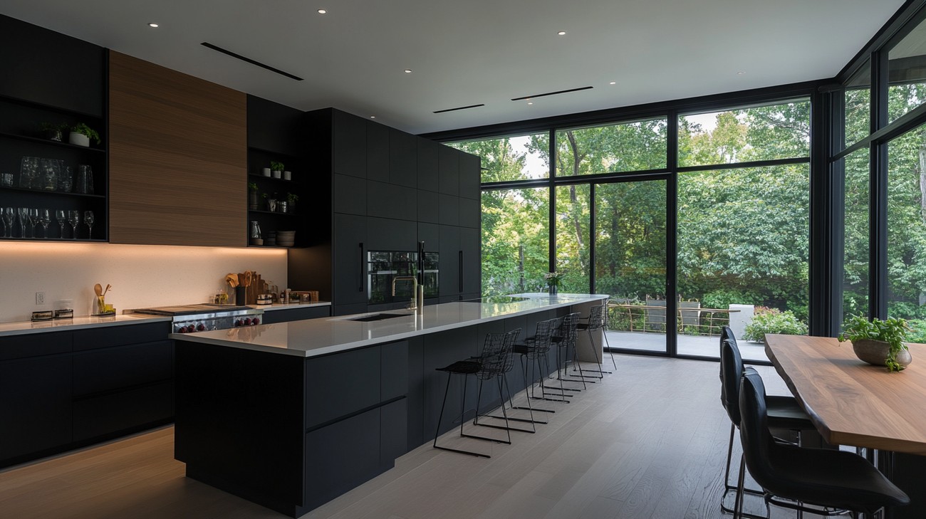 black kitchen cabinets photo