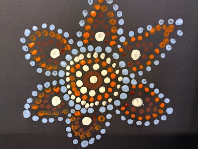 One of our Scouts made this gorgeous piece of dot art, of a flower.