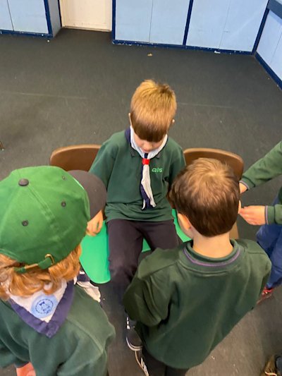 The Cubs are learning about tools that wheelchair users use to transfer themselves in and from their chairs.