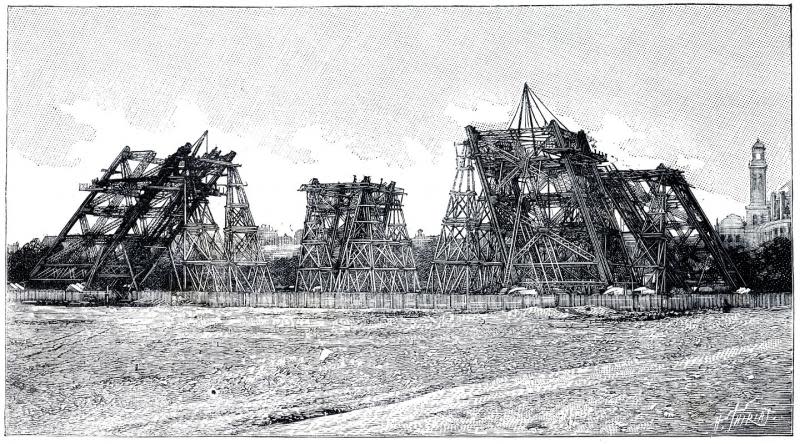 An image of the Eiffel Tower plans