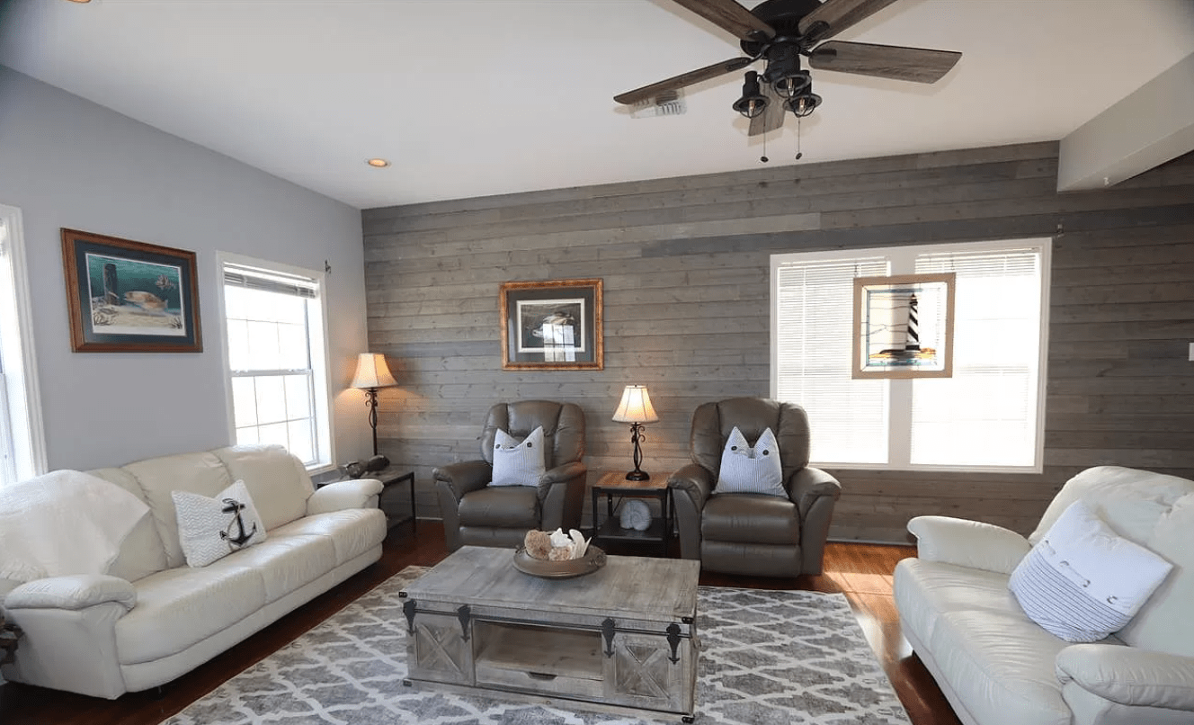 Inside view of the living room of 351 Admiral Craik Dr. 