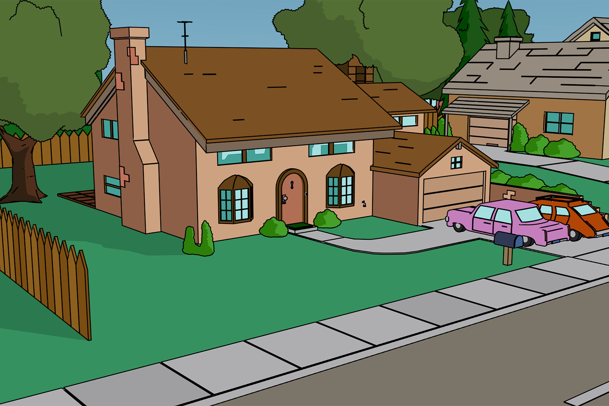 illustration of The Simpsons house - 742 Evergreen Terrace