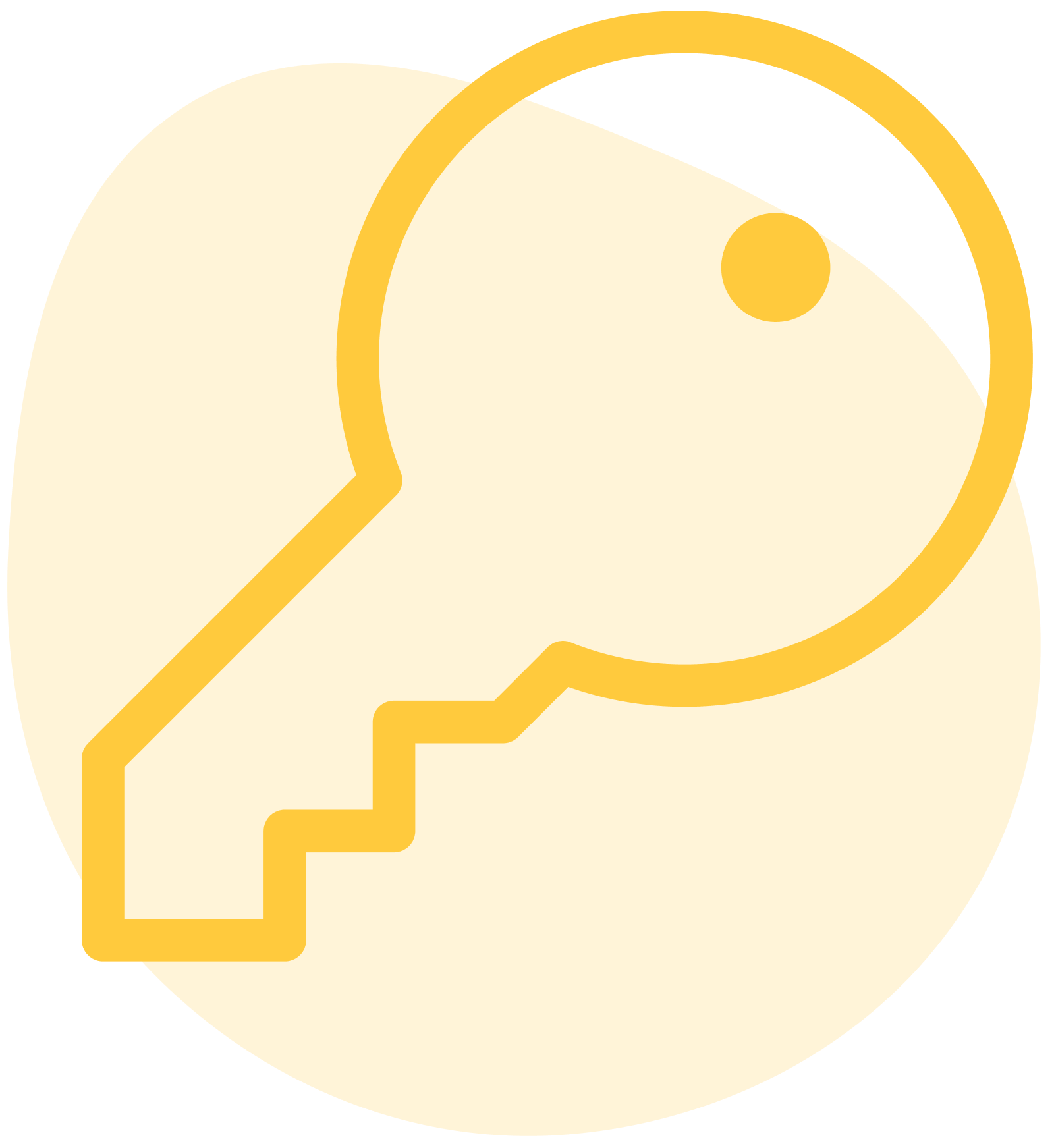 Vector art of a simple yellow key