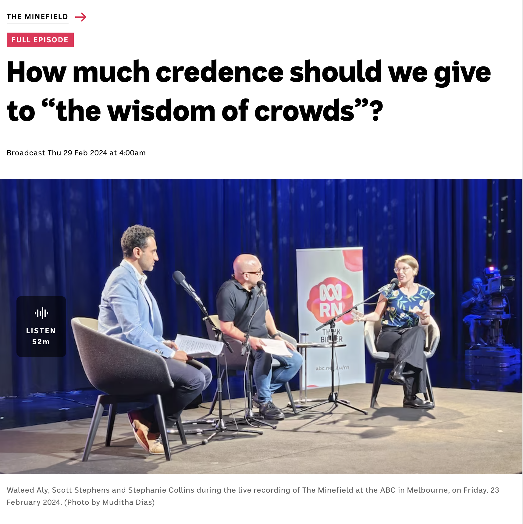 How much credence should we give crowd wisdom?