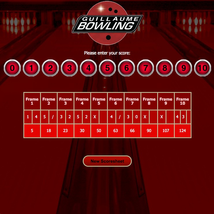 Guillaume Bouffard | Project: Bowling Score Calculator | Guillaume ...