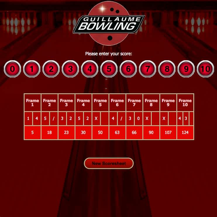 Guillaume Bouffard | Project: Bowling Score Calculator | Guillaume