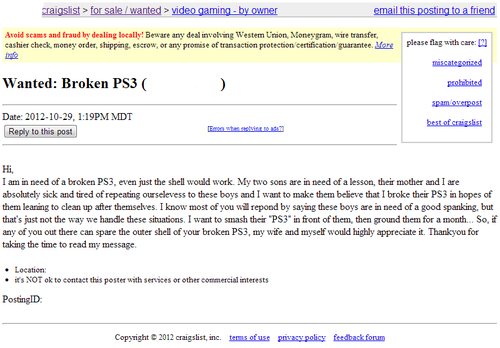 craigslist ps3 for sale