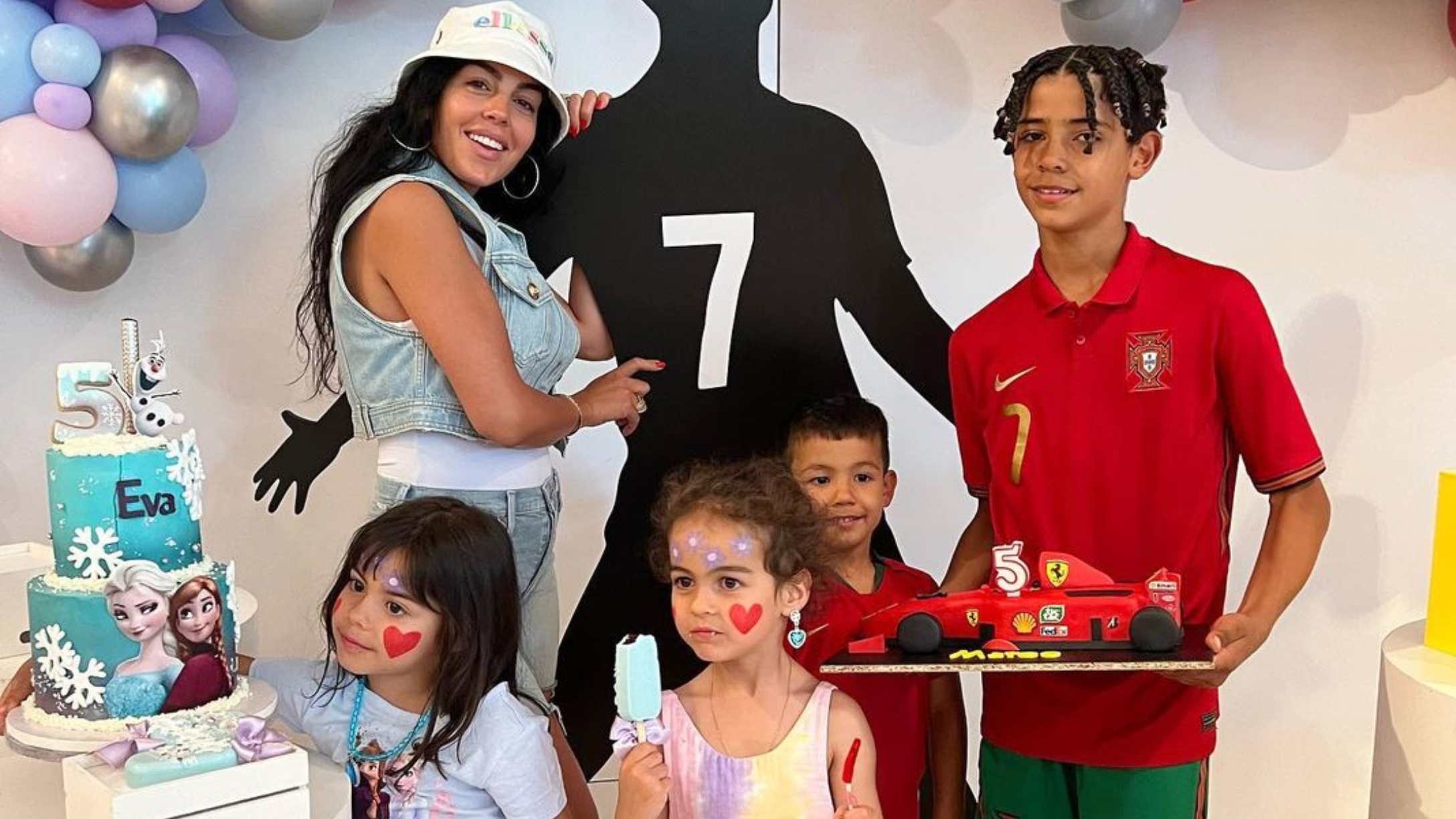 La bella y sencilla fiesta del cumpleaños 5 de los mellizos de Cristiano  Ronaldo 