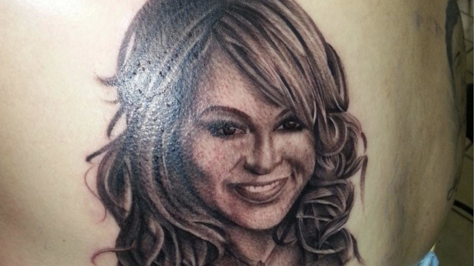 This is what Lupillo Riveras tattoo of Belinda currently looks like   Pledge Times