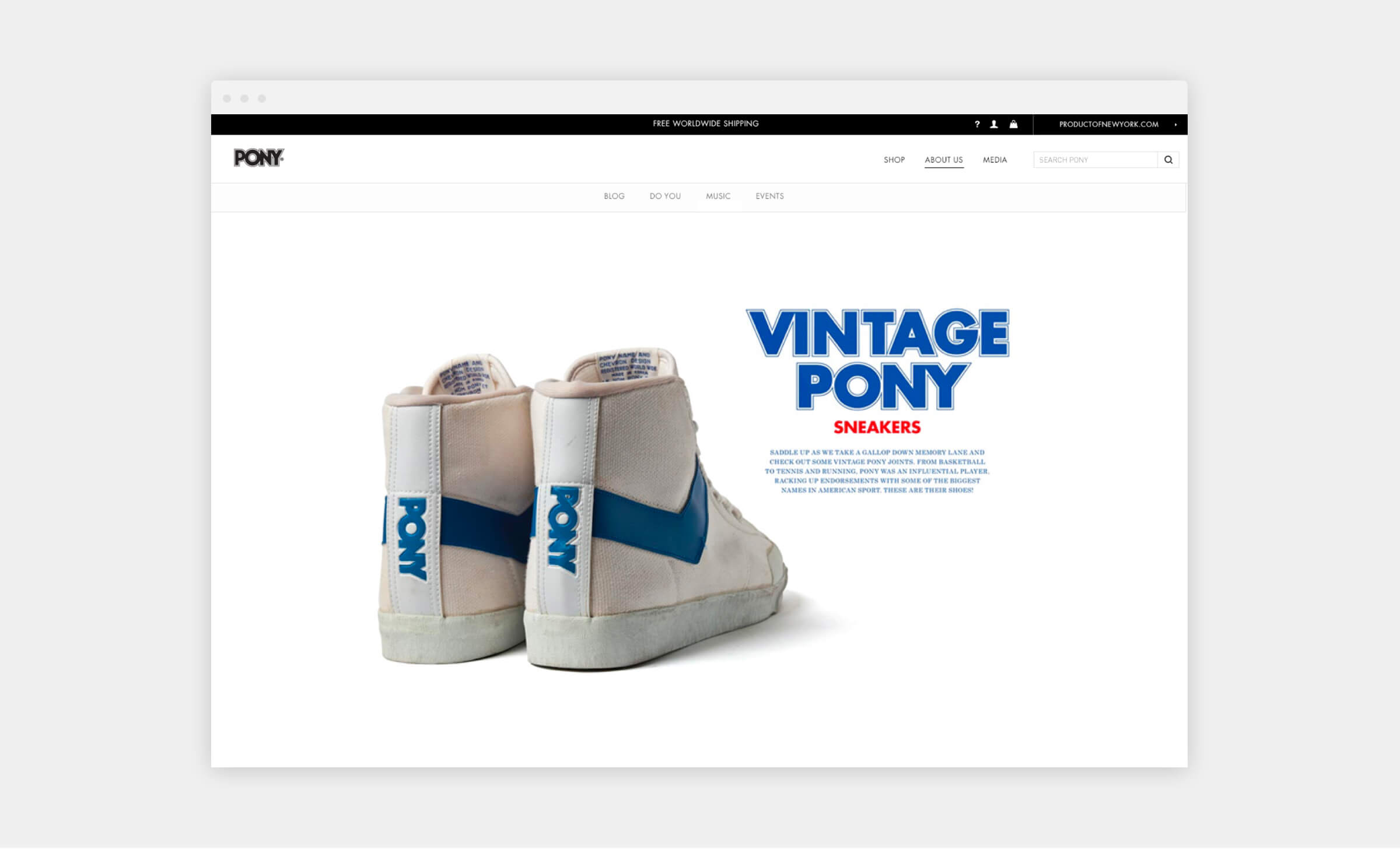 pony website about page