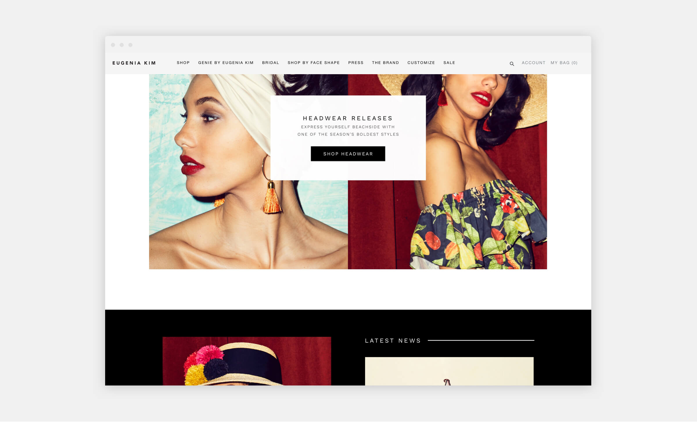 eugenia kim website homepage design