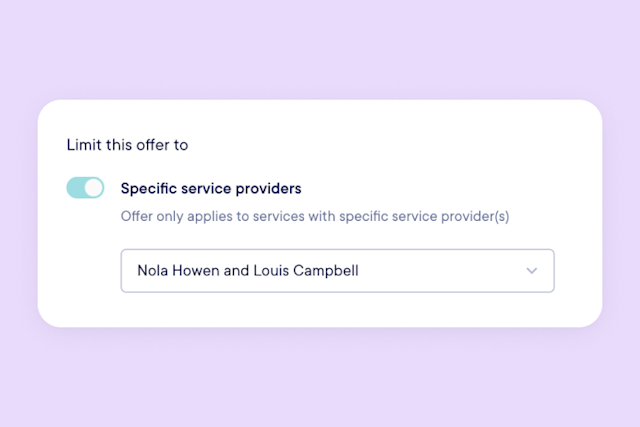 Limit service discounts to specific providers