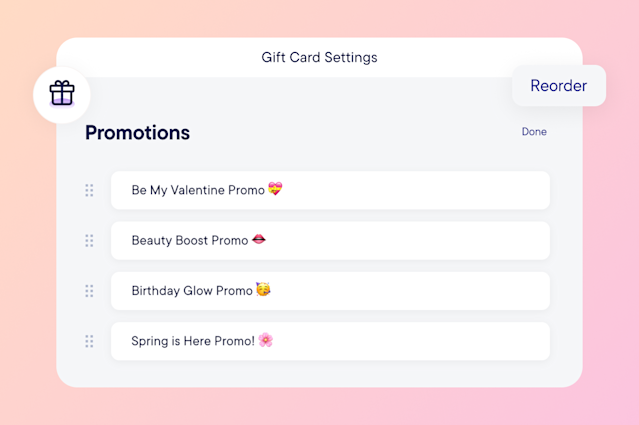 Rearrange gift card promotions 🔁