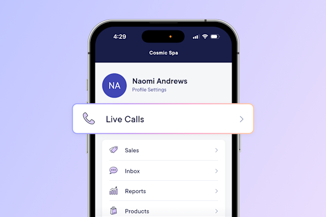 Live calls and availability for mobile
