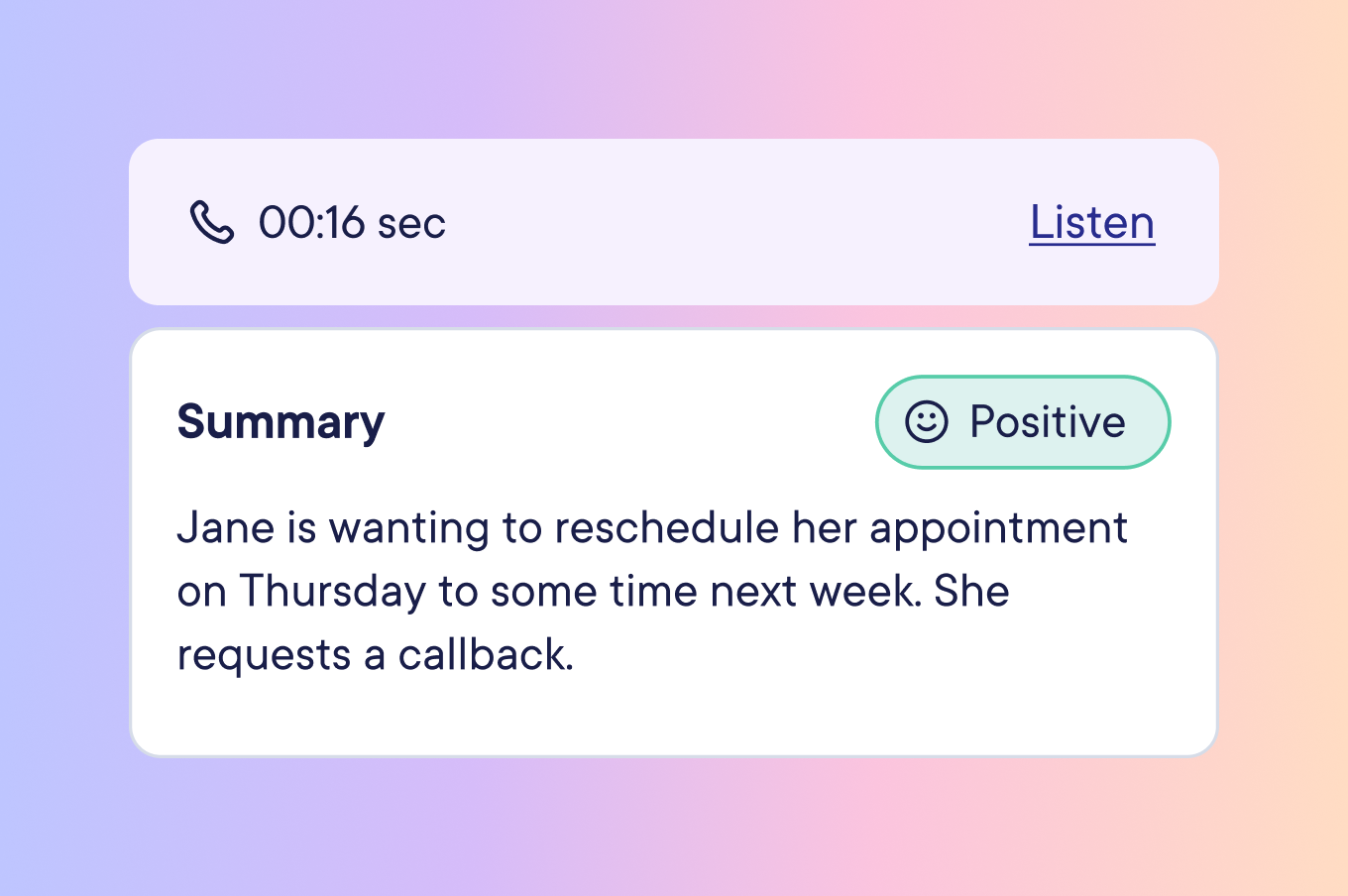 Voicemails and recorded phone calls now show call sentiments 🙂