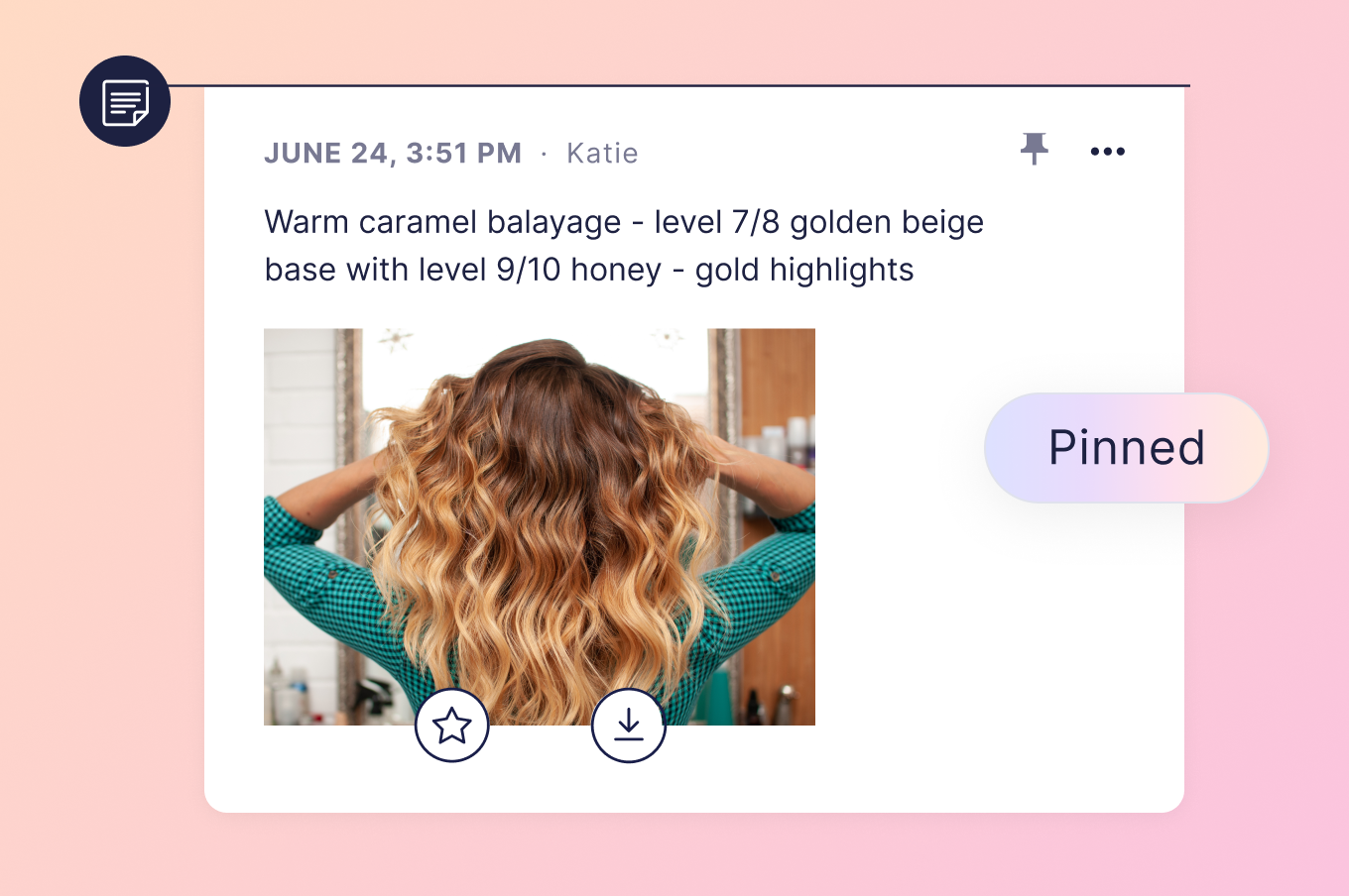 Pin notes & forms to the top of client timelines