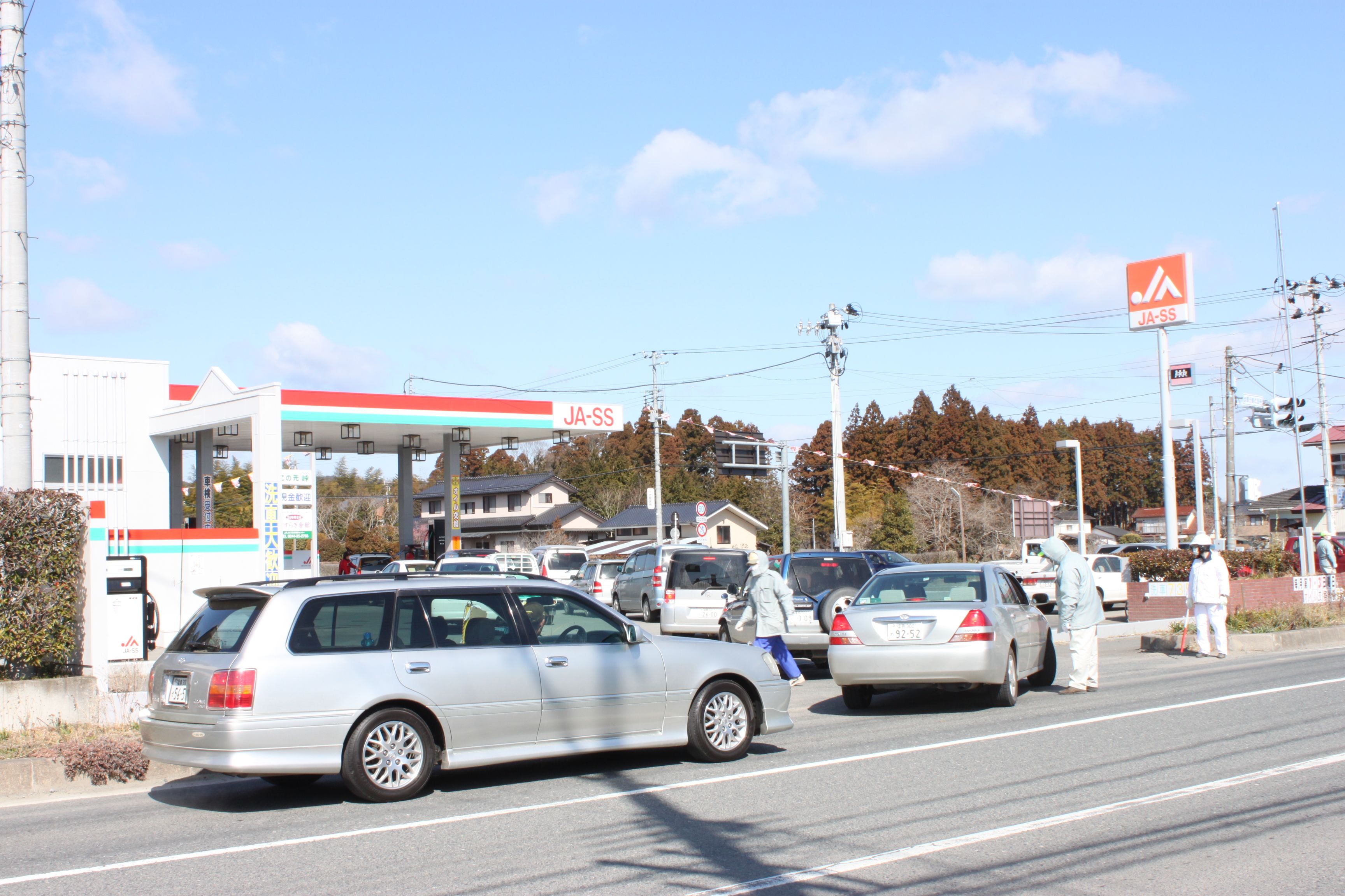 Cars at gas station