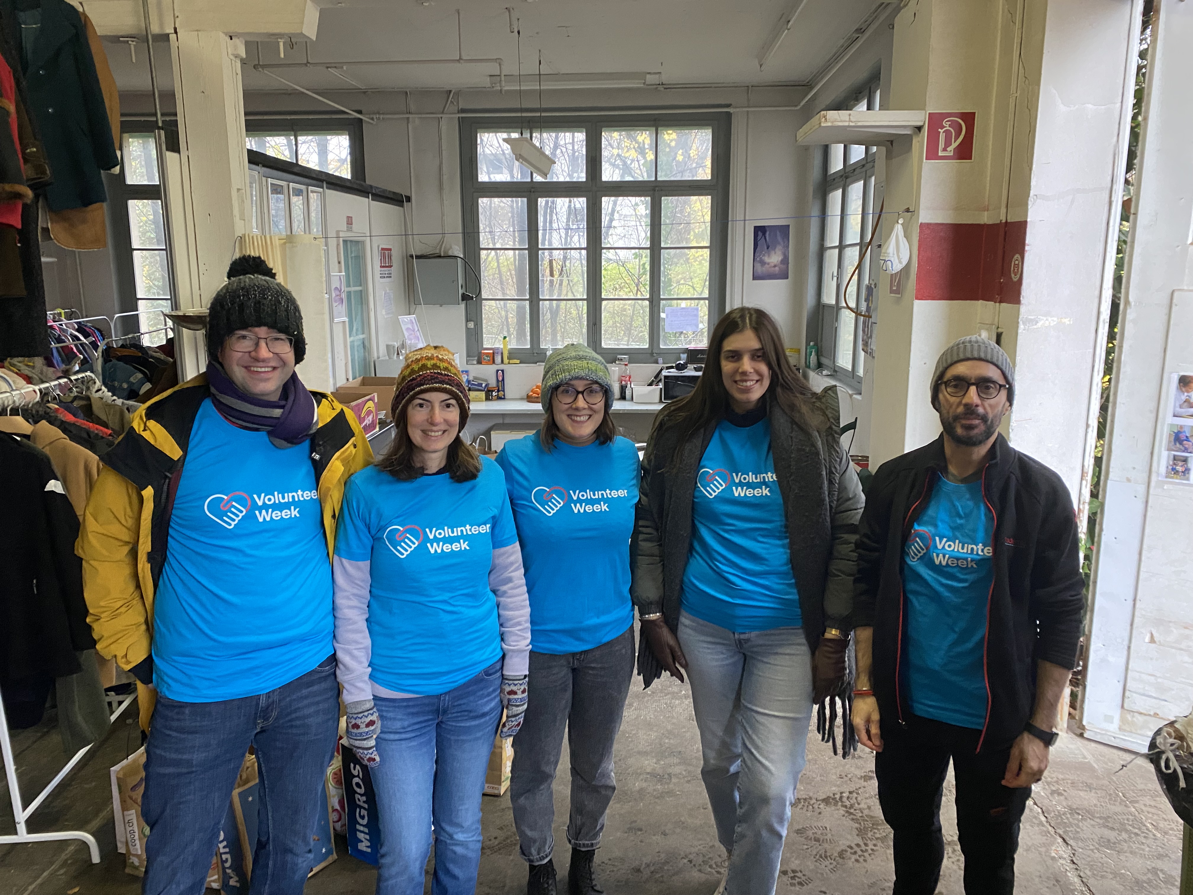 Group of people volunteering on farm