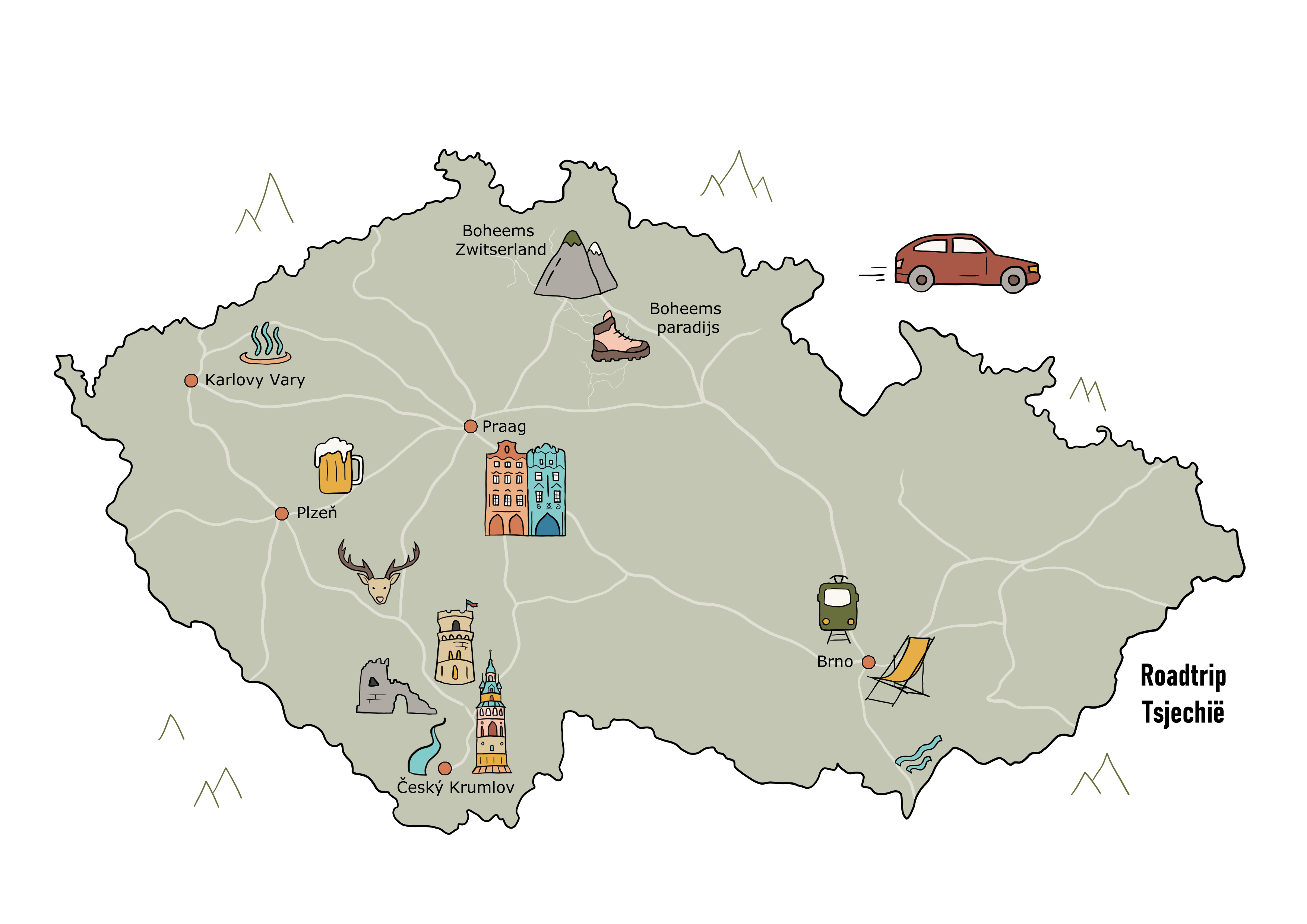 Europa_Tsjechie_reisroute_map