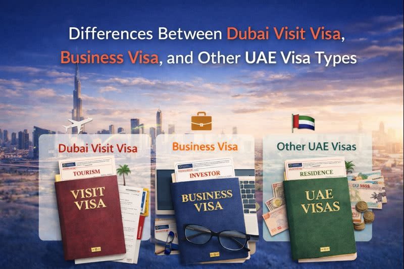 Comparison of Dubai Visit Visa, Business Visa, and UAE Residency Visa