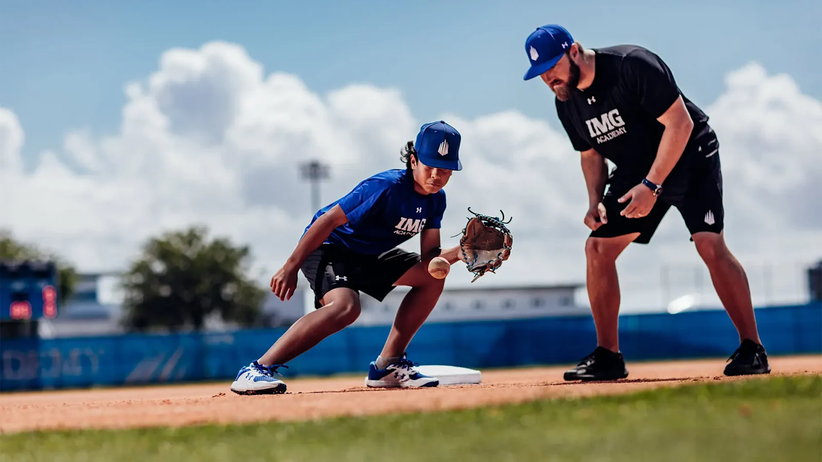 Baseball campers training at IMG Academy in Bradenton, Florida