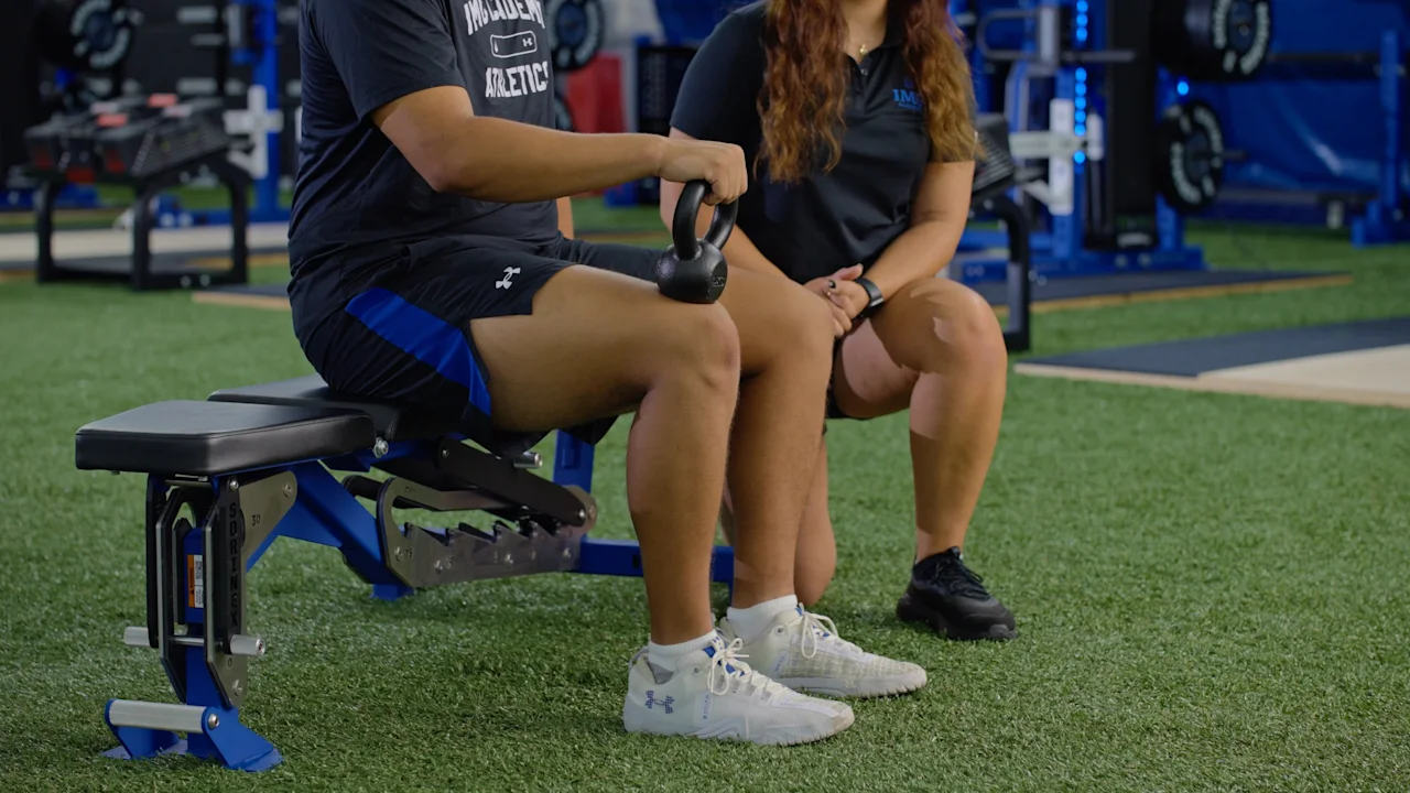 Hip Mobility: Seated Kettlebell March