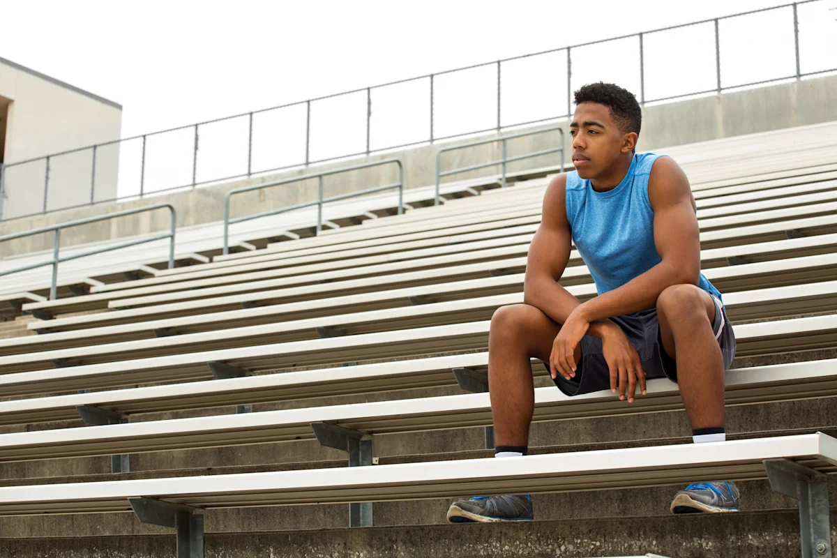 Male reflecting on transition in sports