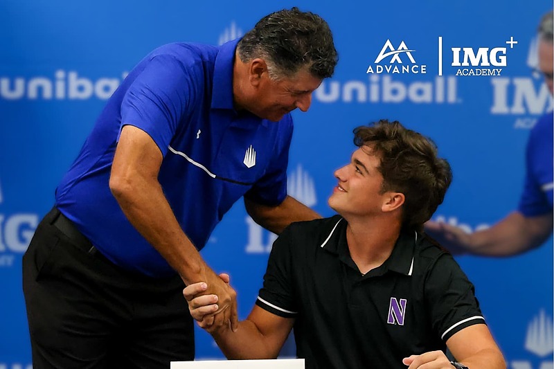 Advance NIL and IMG Academy+ "The NIL Collection" overview graphic featuring IMG Academy student-athletes engaging in name, image, and likeness opportunities.