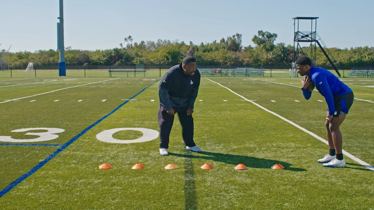 Football Drill for Running Backs: Cones