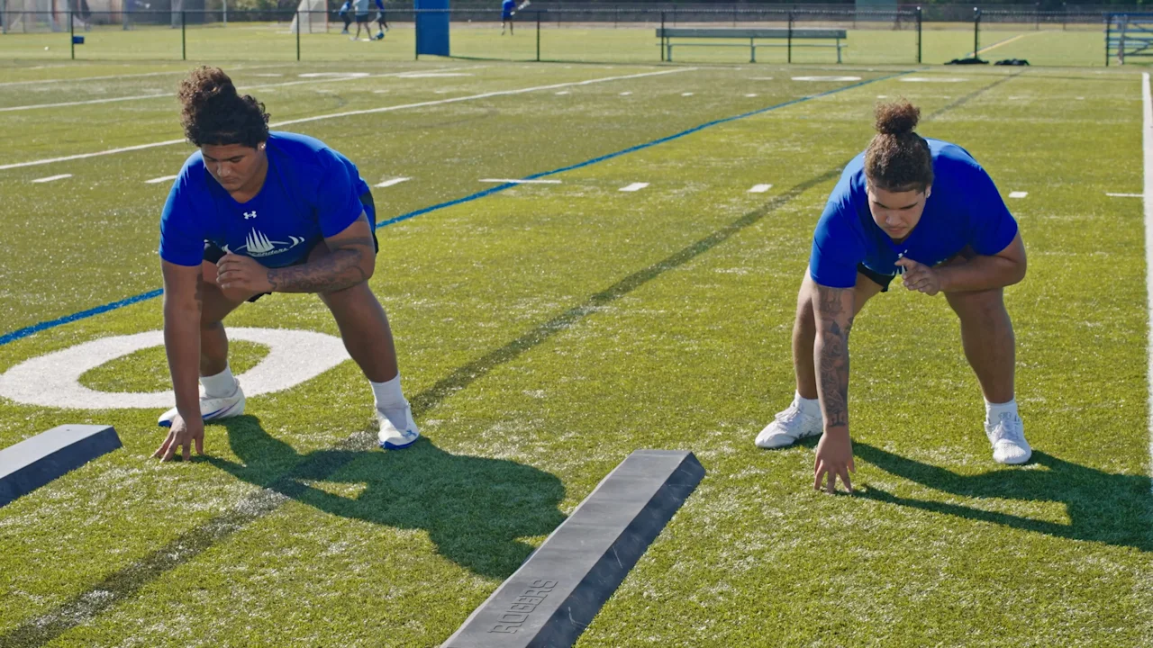 Football Drill for Offensive Linemen: Stance and Start
