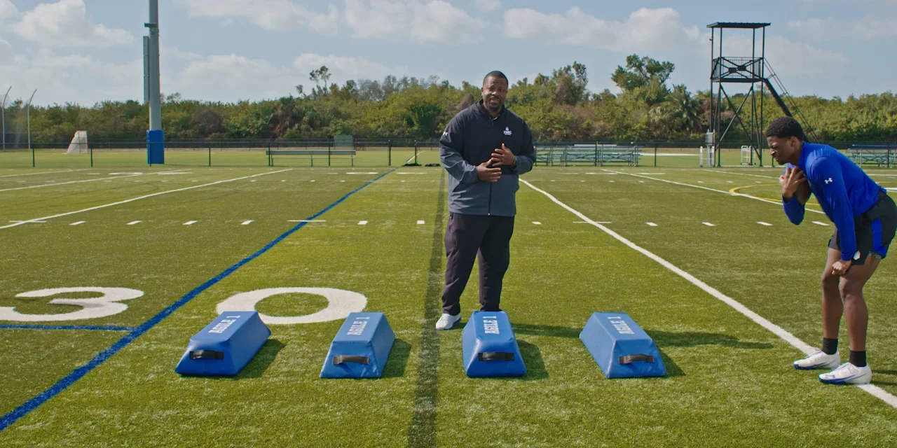 Football Drill for Running Backs: Bag Agility