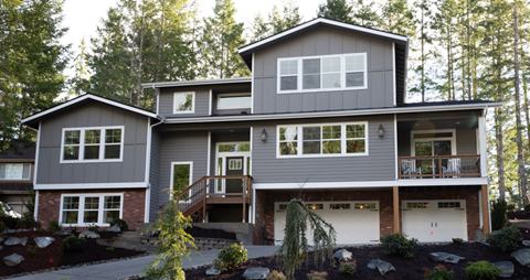 Gray siding shown on a home.