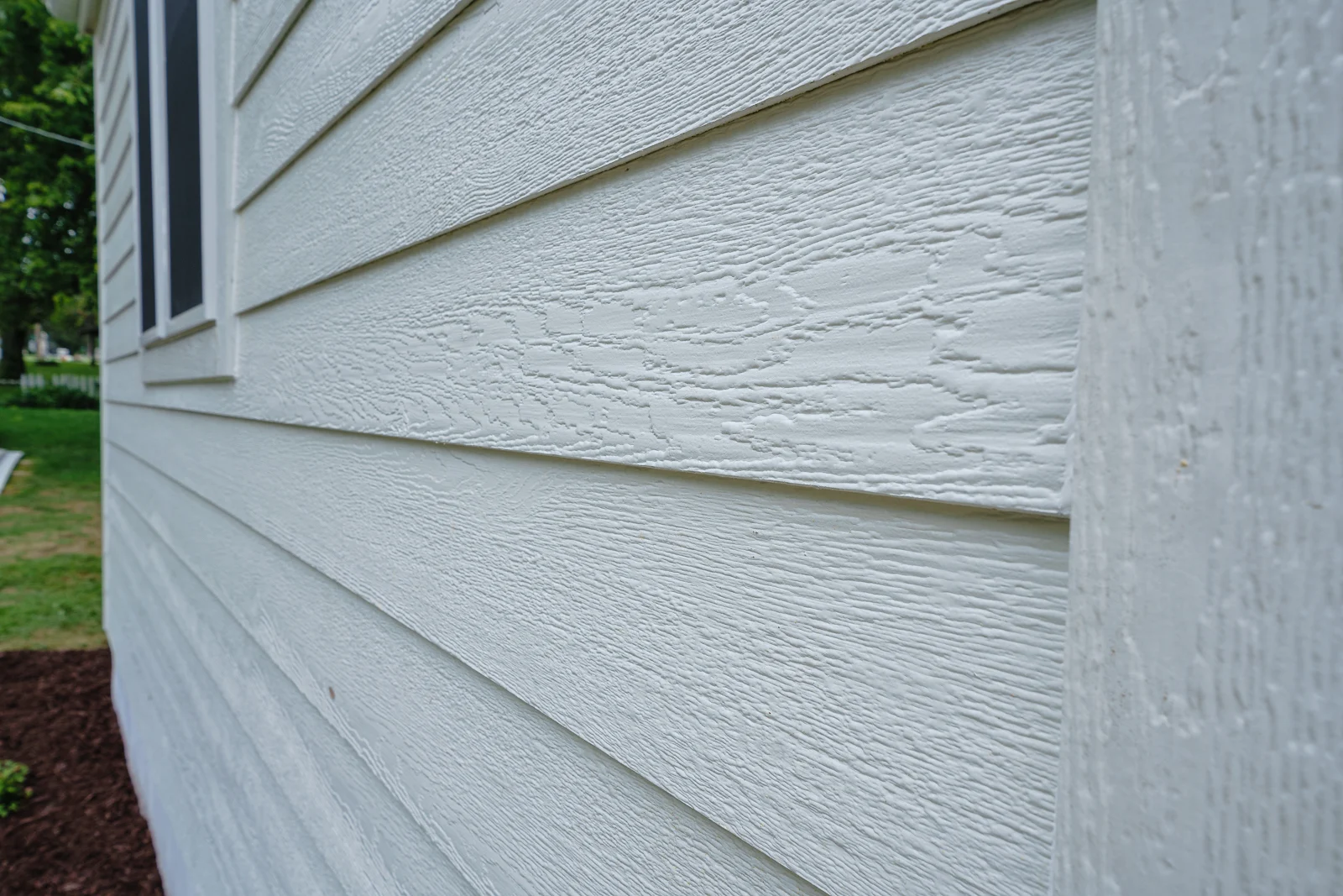 close up of white siding