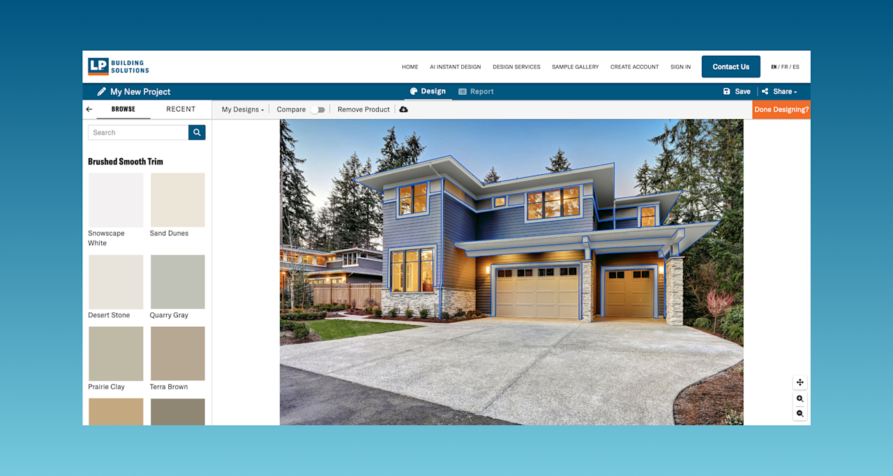 screenshot of home visualizer interface