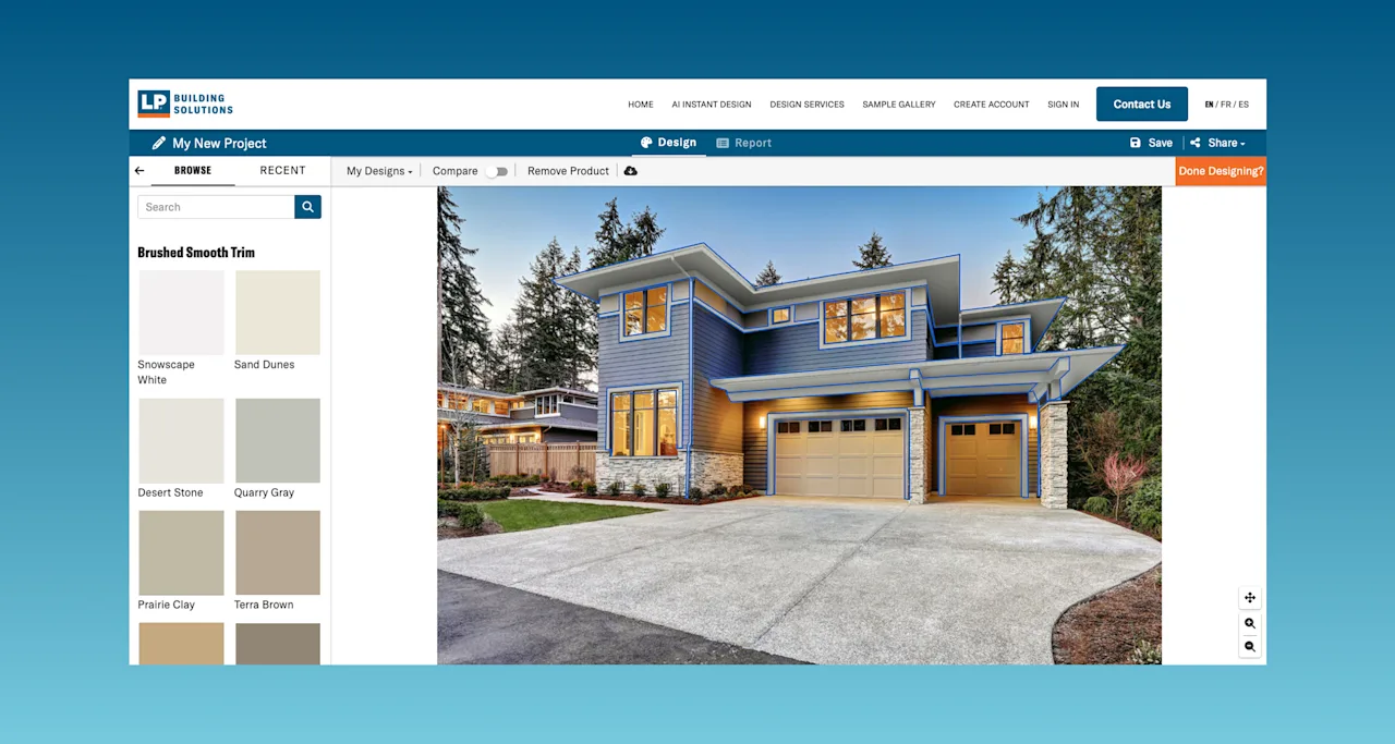 screenshot of home visualizer interface