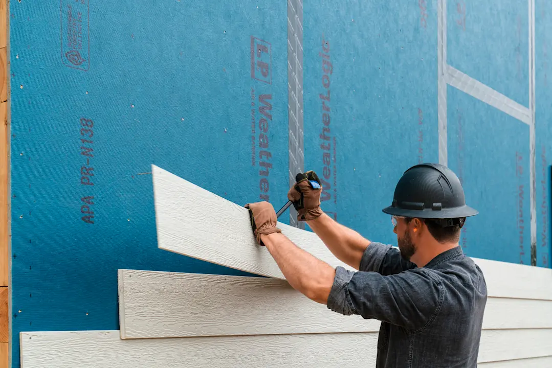 Image of LP WeatherLogic installed behind LP SmartSide siding.