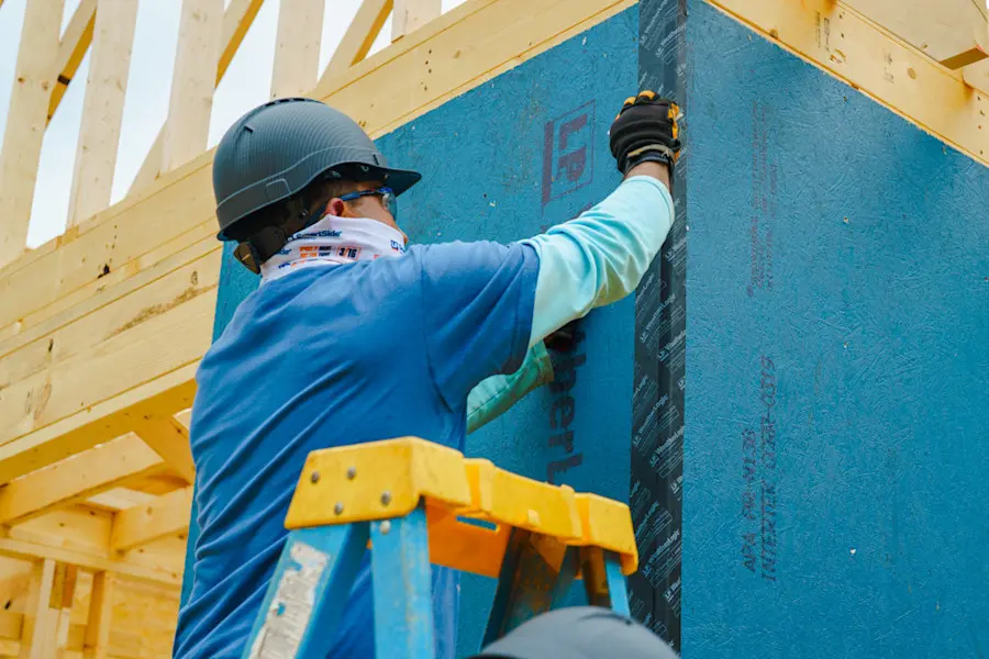 Image of a builder installing WL
