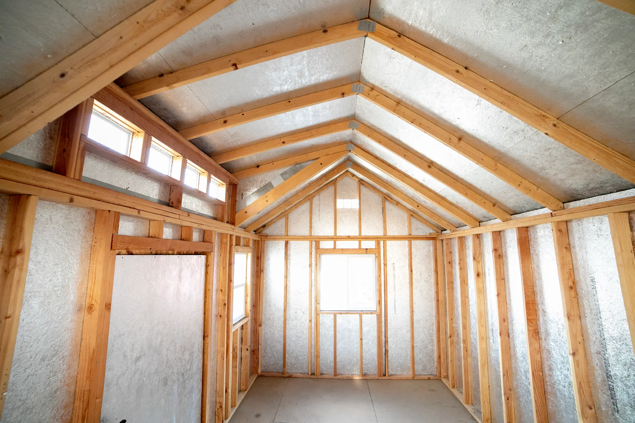shed interior with roofing 2