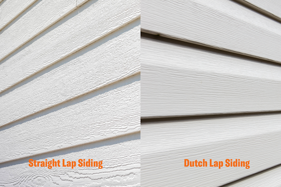 Comparison image of straight and dutch lap siding