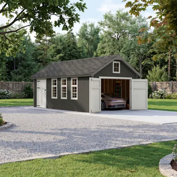 Image of a shed being used as a garage