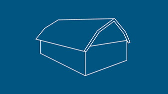 illustration of a shed with a gambrel roof