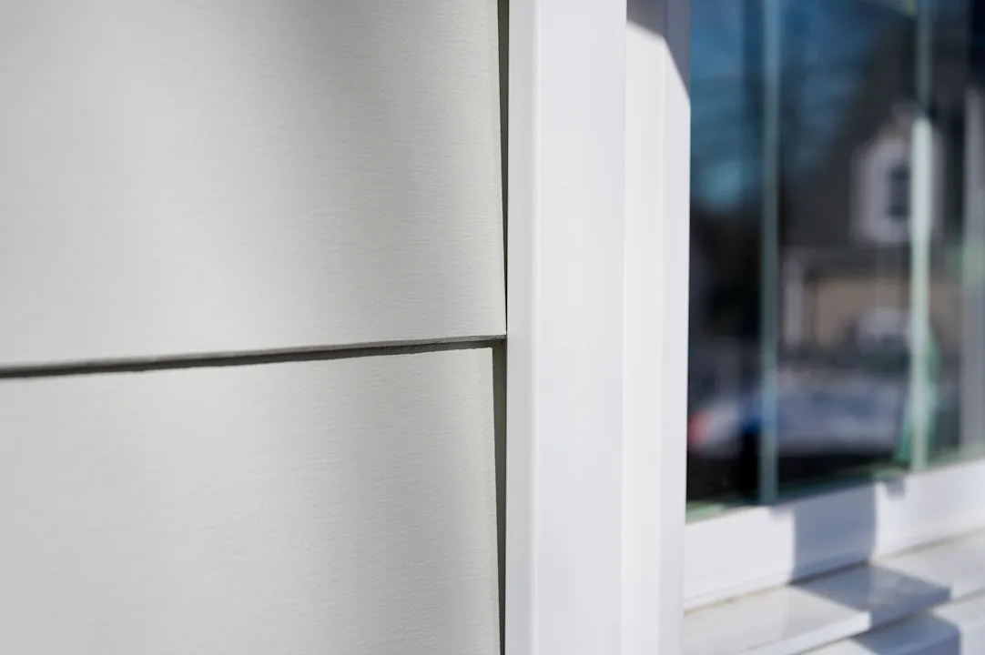 close up siding in primed brushed smooth