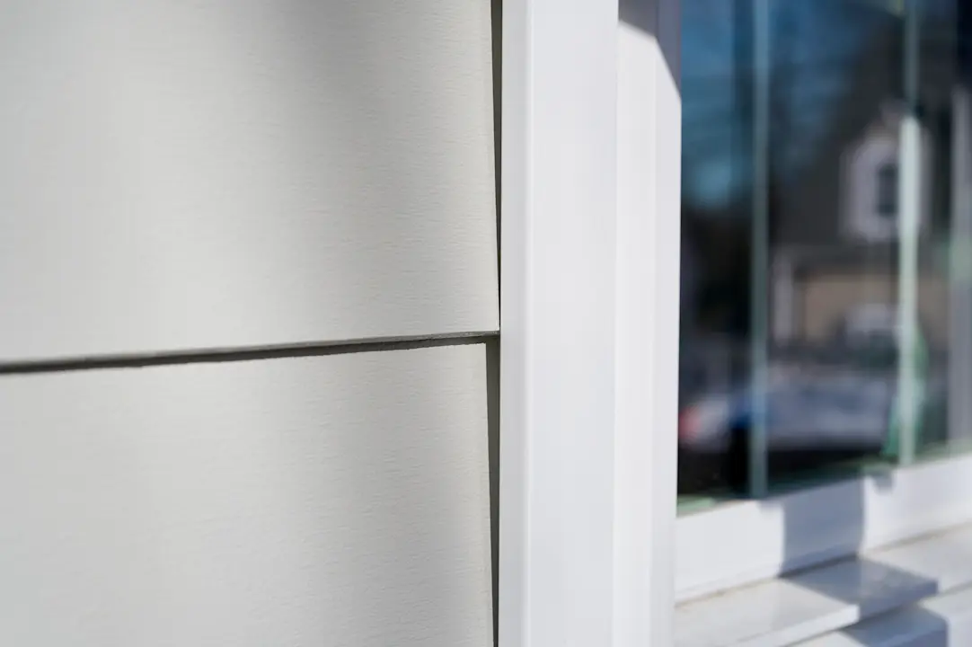 close up siding in primed brushed smooth