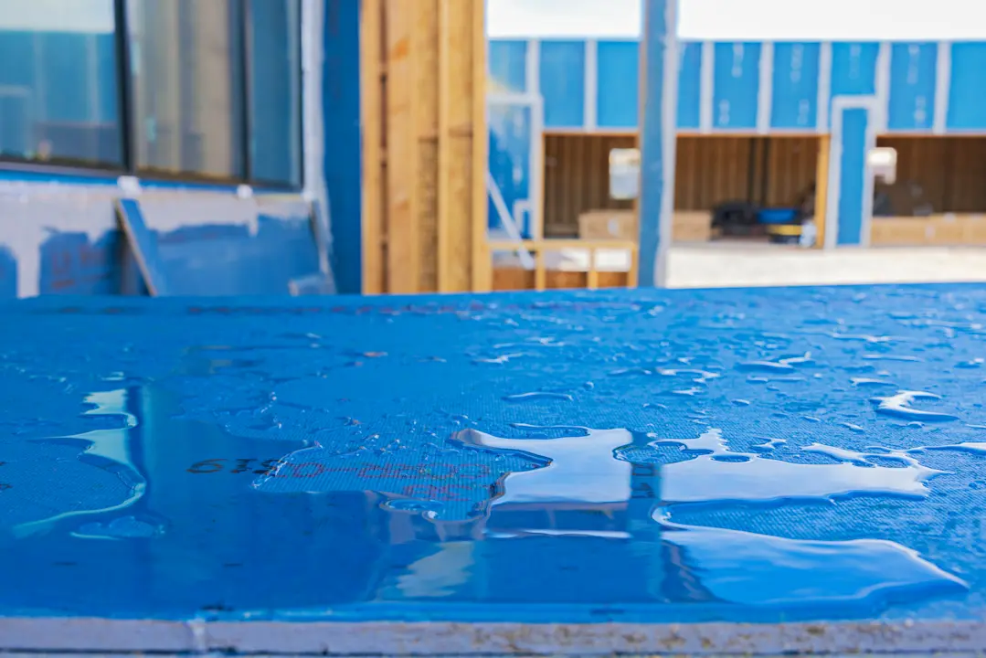 Close up of water dripping on a WeatherLogic panel